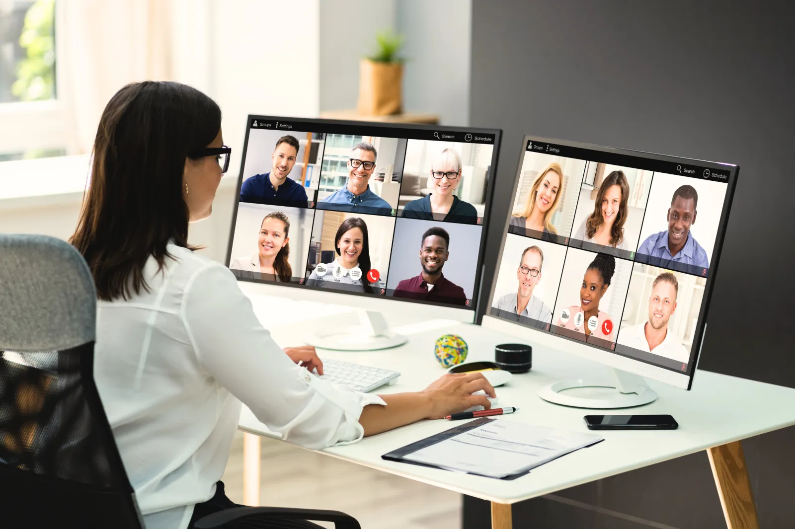 female on a zoom conference call