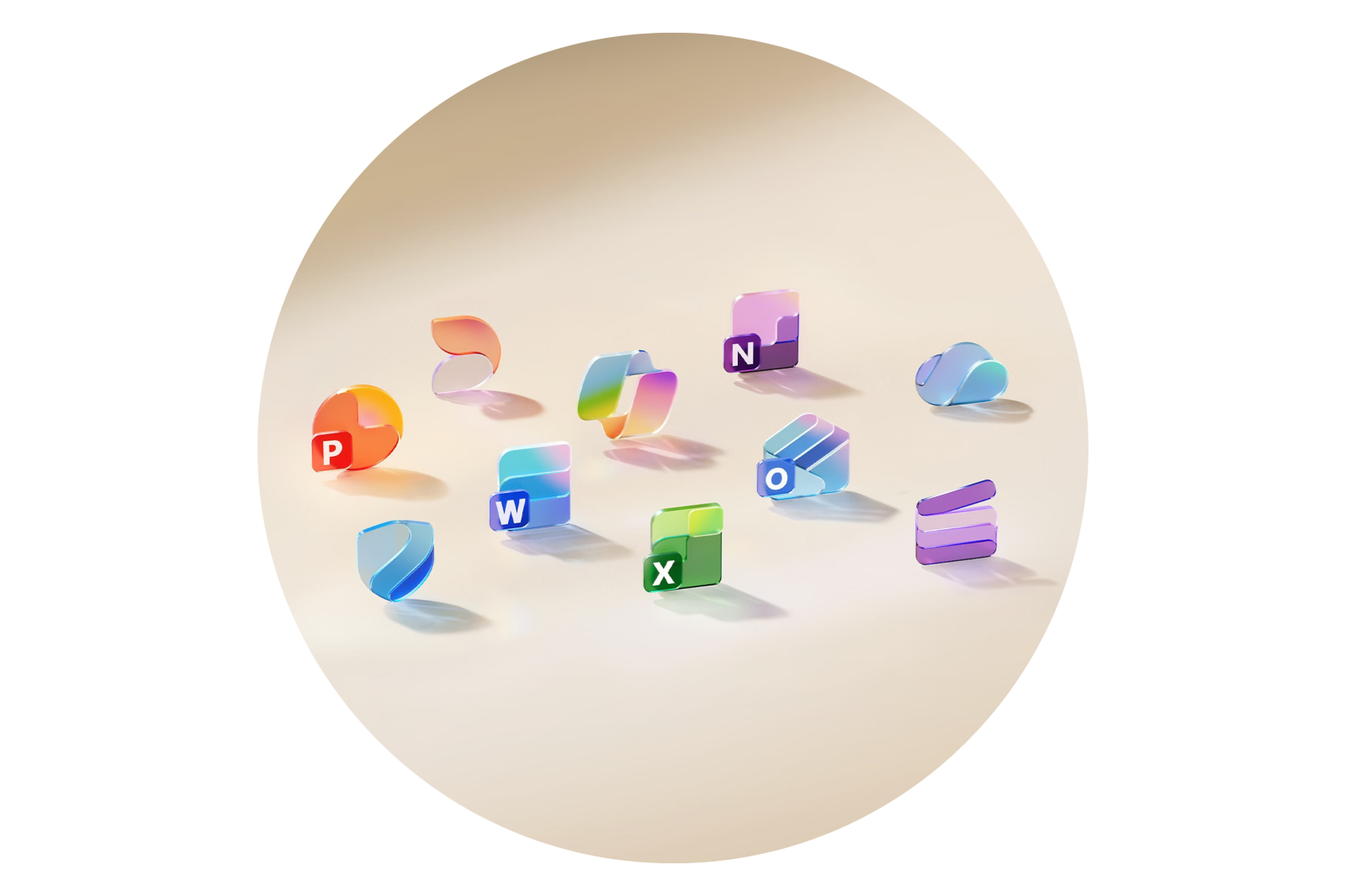Microsoft 365 premium glass icons
