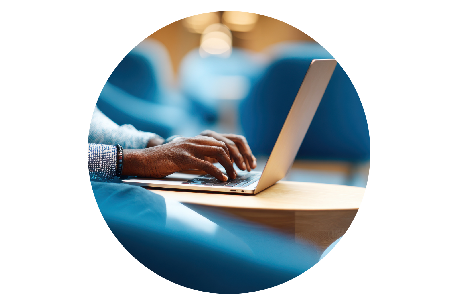 Person typing on laptop