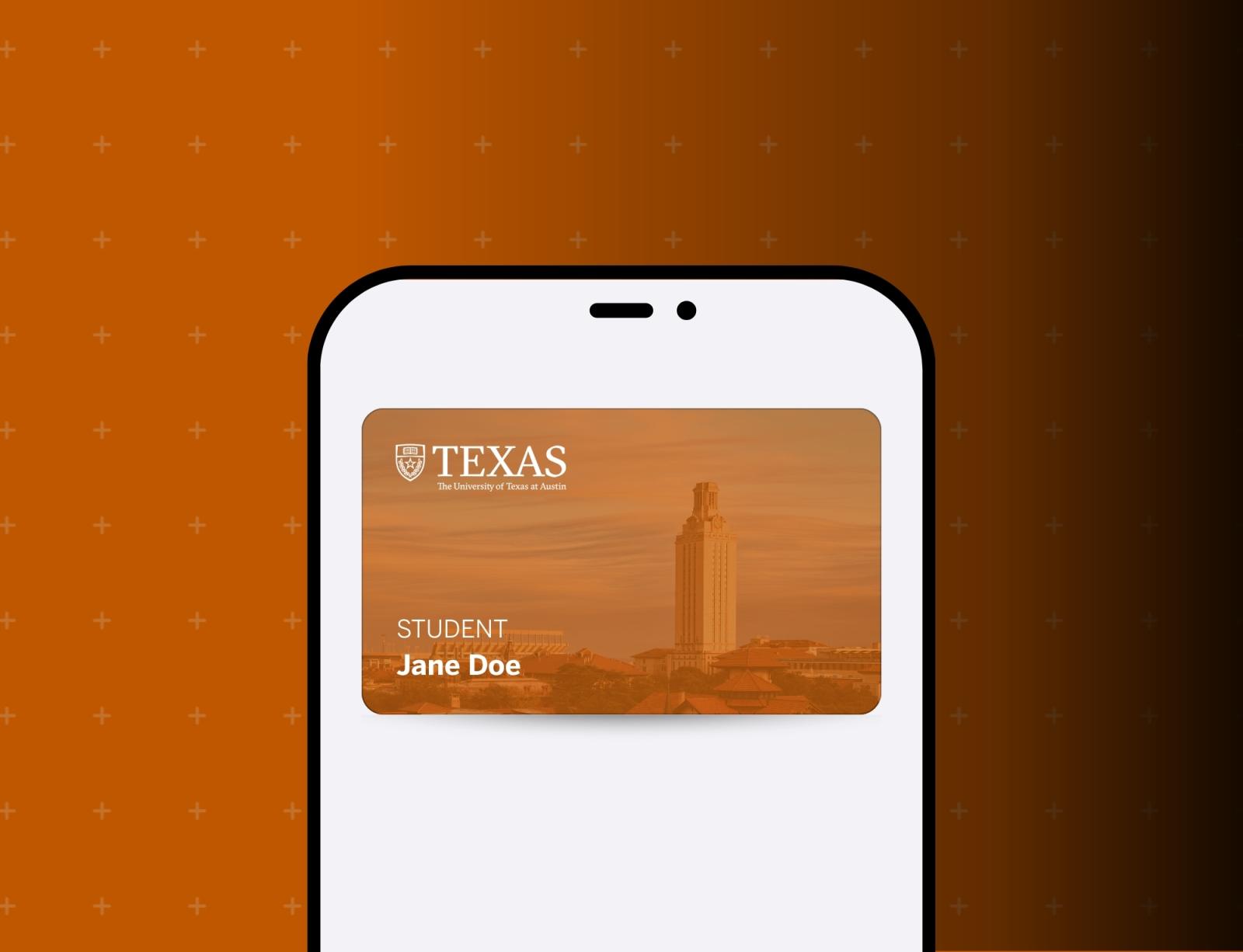 Image of a prototype for the Digital ID card art on a phone.