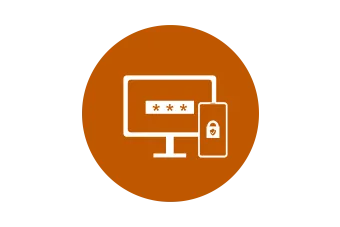 Burnt Orange Icon representing Multi-Factor Authentication