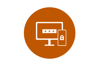 Burnt Orange Icon representing Multi-Factor Authentication