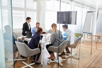 employees planning in a meeting room