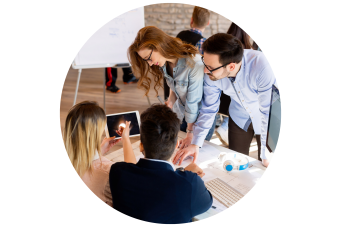 group of professionals planning around a table