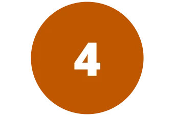 burnt orange circle with 4 in the center