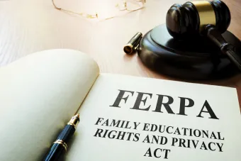open book with FERPA typed in it