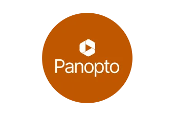 panopto logo in burnt orange circle