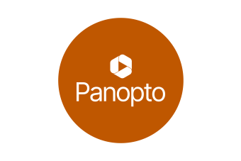 panopto logo in burnt orange circle