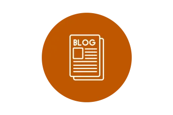 Blog icon on burnt orange circle