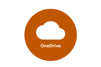 Microsoft OneDrive Icon in Burnt Orange