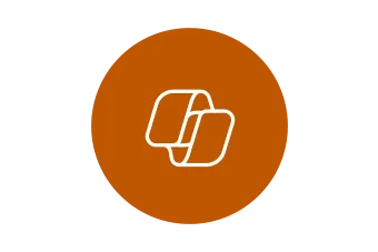 white copilot icon on burnt orange circle