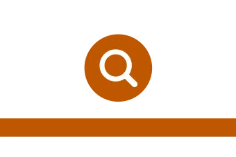 Round icon of a magnifying glass
