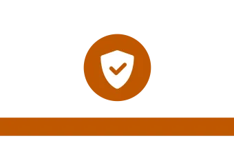 Round icon of a shield
