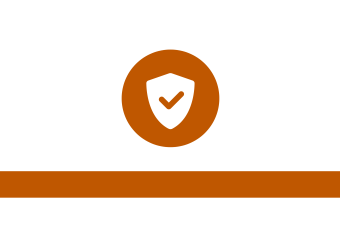 Round icon of a shield 