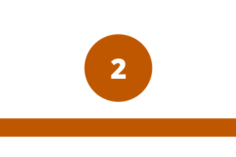 burnt orange circle with 2 in the center