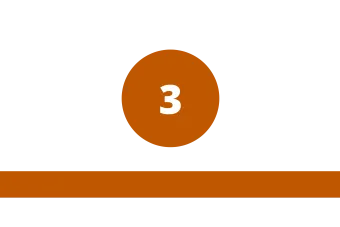 burnt orange circle with 3 in the center