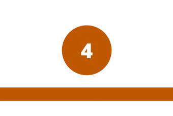 burnt orange circle with 4 in the center