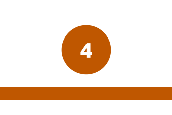 burnt orange circle with 4 in the center