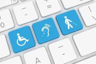 Keyboard keys highlighting accessibility. 