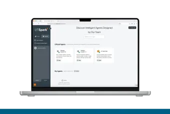 Image of a laptop with the UT Spark login on the screen