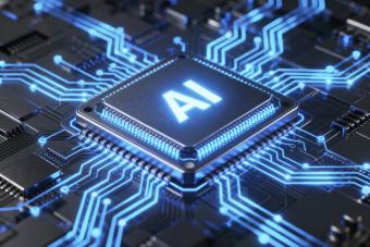 Digital image of an AI chip