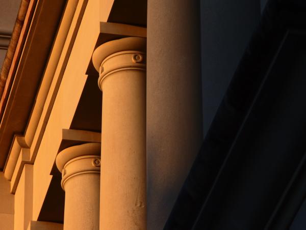 UT detail photo of 3 pillars at the main building 