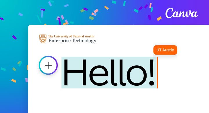 Image of Canva design and logo with text that says, "Hello"
