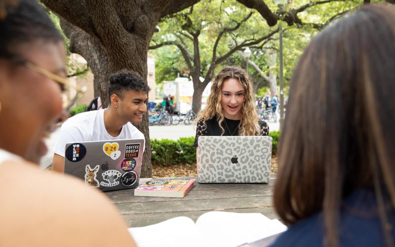 UT students on their laptops